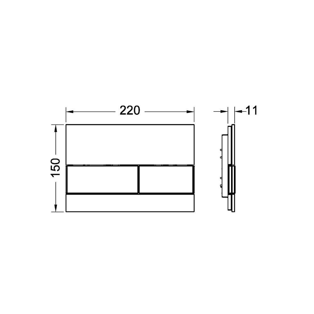Клавиша TECEsquare, стекло черное, клавиши позолоченые