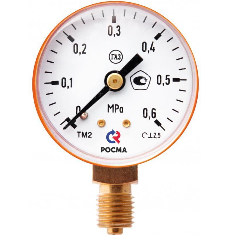 Манометр ТМ-210Р.00 (0..0,6 МПа), М12*1,5, 50мм, кл.т. 2,5, 80С, СЗН8 (пропан), радиальный