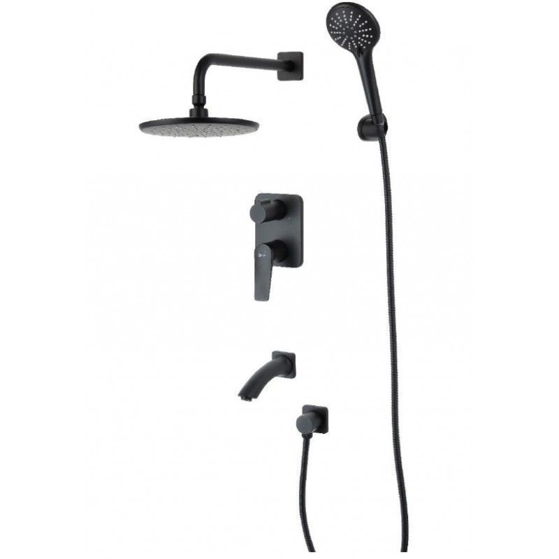 Система встраиваемая для ванны и душа BRONX черный матовый LEMARK