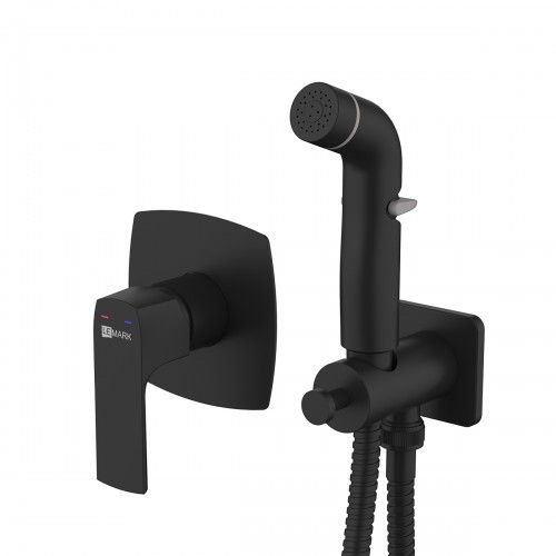 Смеситель с гигиеническим душем URSUS, встраиваемый, черный матовый, LEMARK