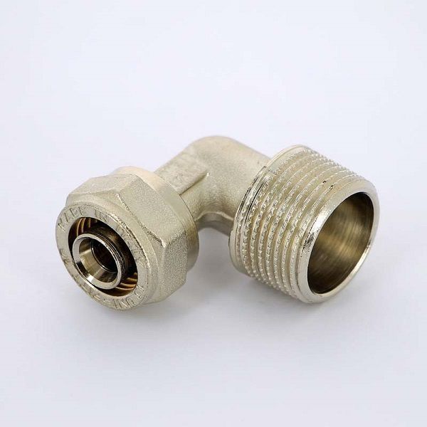 Угол НР 20х1/2" никелир. (обжим) Uni-Fitt
