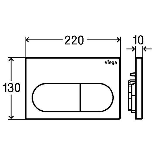 Модуль 3в1 для подвесного унитаза Prevista Dry h=112см: 771973+678630+773762 клавиша белая, Viega