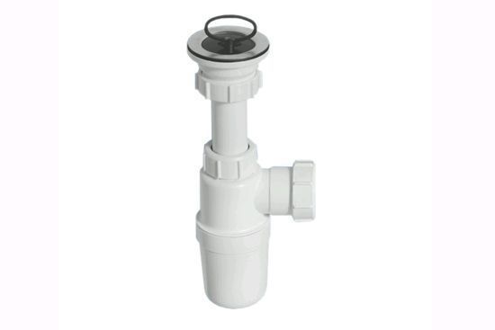 Сифон бутыл. (1 1/2"х32мм) с выпуском (решетка н/ж 70мм, пробка), выход DN40мм McAlpine