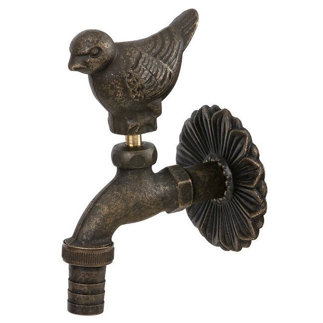 Кран садовый вентильный "Голубь" НР 1/2, штуцер 3/4, цвет бронза SANTERA