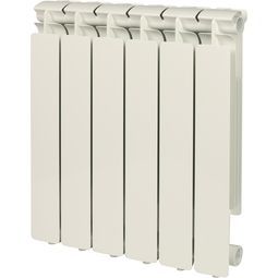 Радиатор алюминиевый секционный STOUT Bravo 500 6 секций белый боковое подключение RAL9010