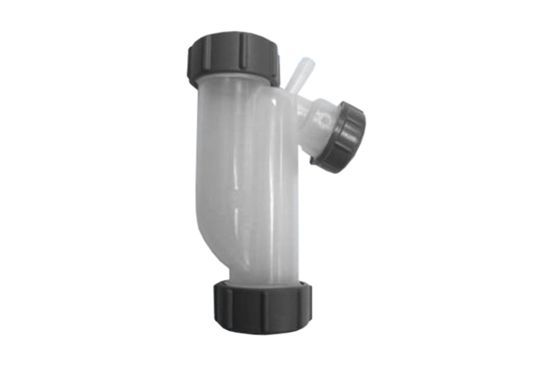 Сифон трубный S-образ. (1 1/4"х25мм) б/вып. д/слив конденc. (+отвод Ду17, гидрозH150)прозр. McAlpine