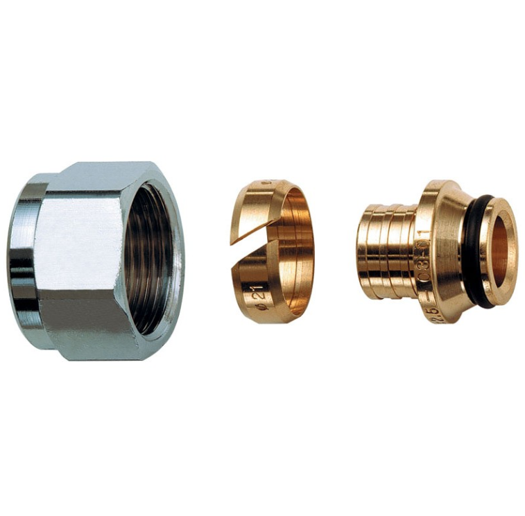 Соединение резьбовое 20х2,0 со стяжным кольцом FF-therm FH, латунь Frankische
