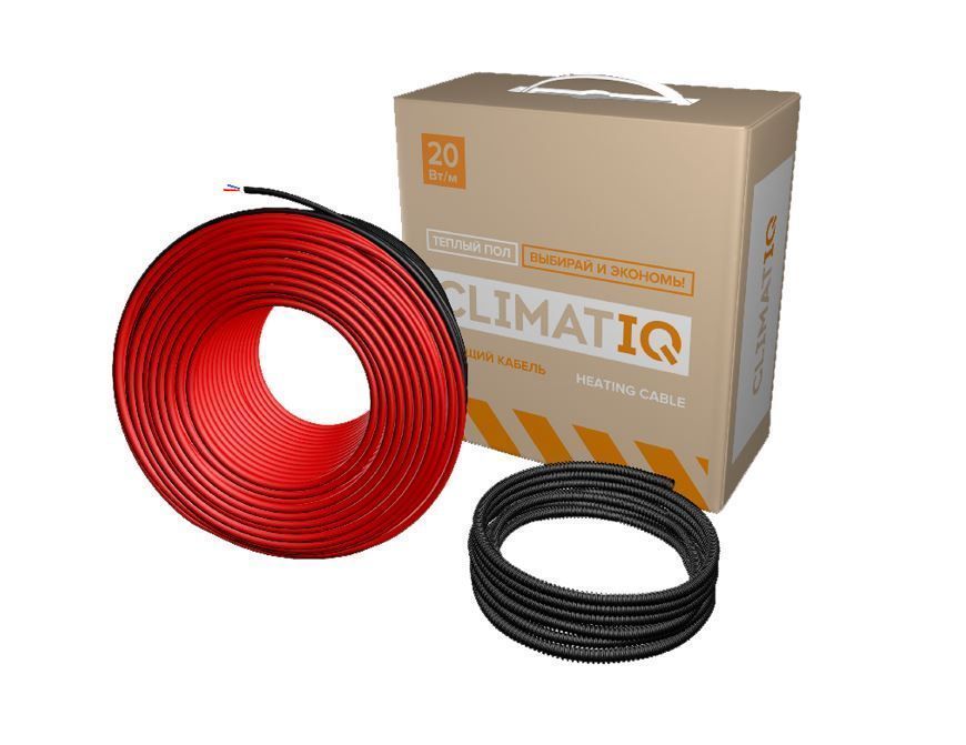 Кабель греющий CLIMATIQ CABLE (20 Вт/мп) 15 м (2м/кв, шаг укладки 13 см)