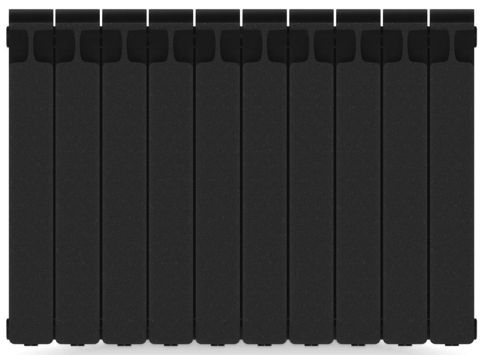 Радиатор биметаллический Monolit Ventil 500/100 10 секции (MVL) нижнее слева Антрацит Rifar