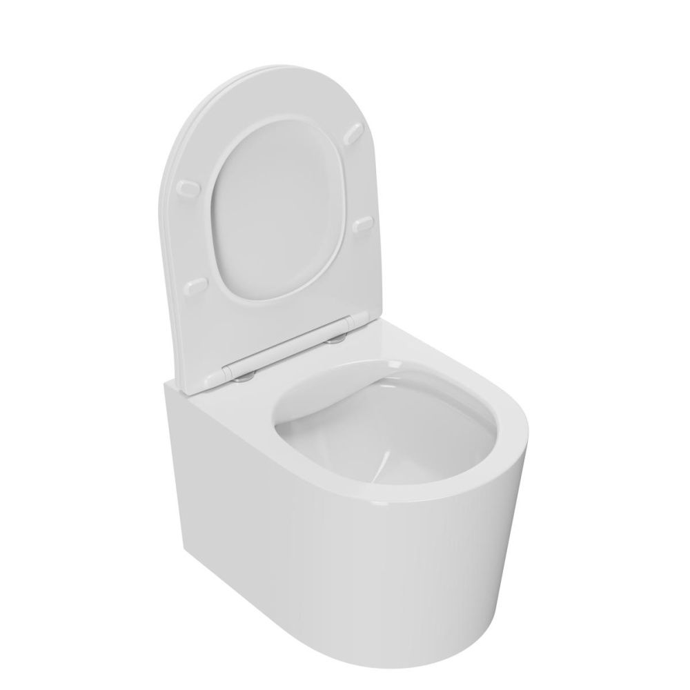 Унитаз подвесной Веста безободковый, белый, быстросъемное сиденье с микролифтом POINT