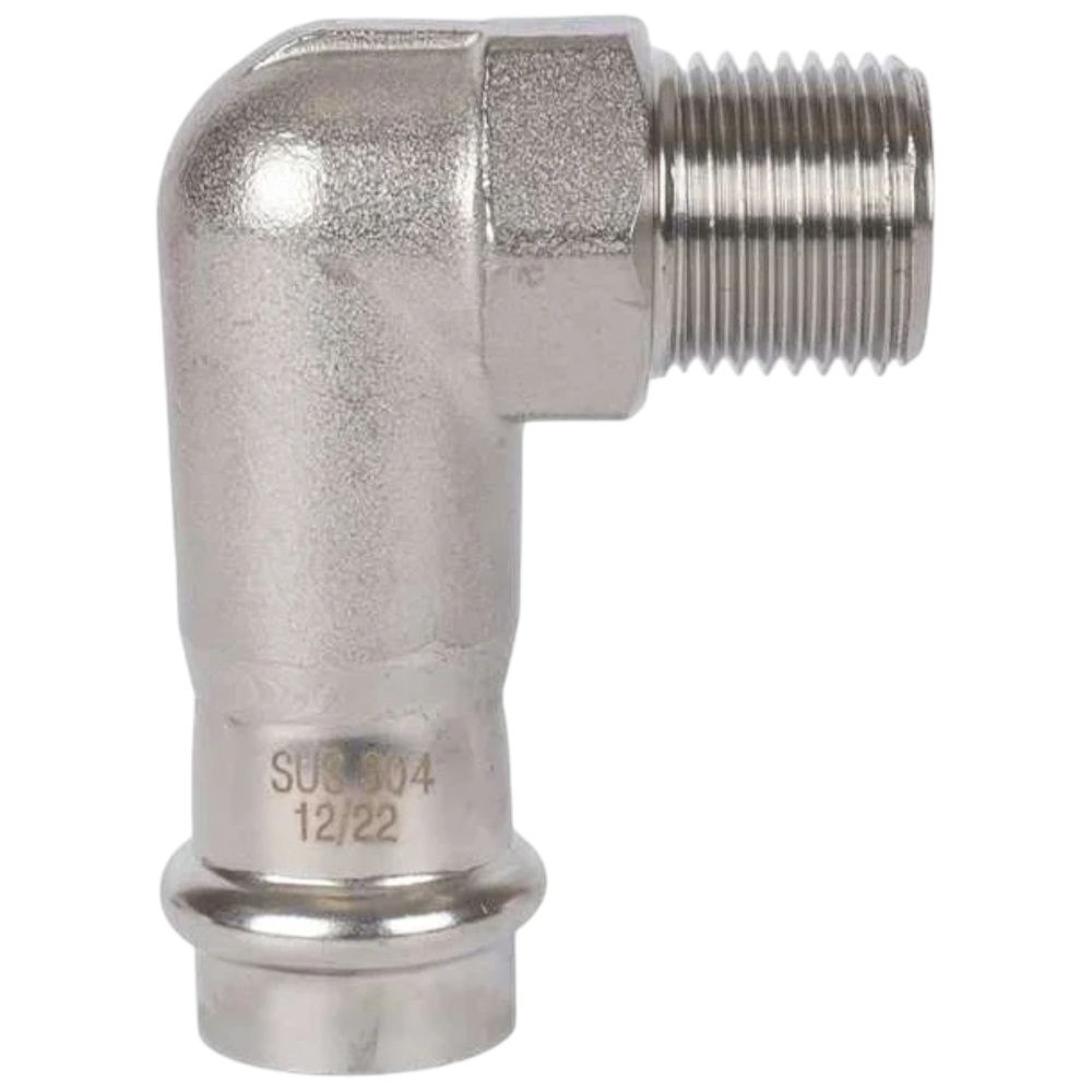 Отвод 22х1/2 НР нерж. Rommer