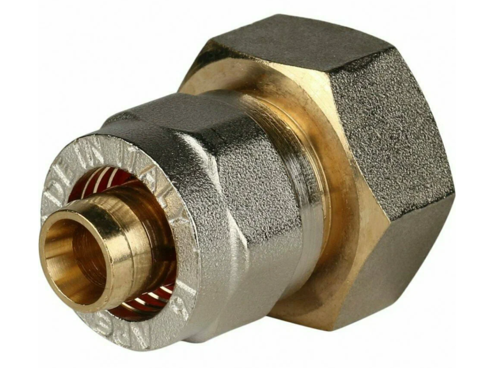 Муфта ВР 16х3/4" латунь (обжим) Stout