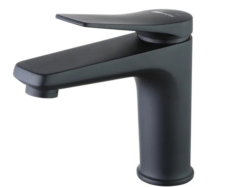 Смеситель для умывальника Bronx, монолитный, черный матовый, с выпуском, LEMARK