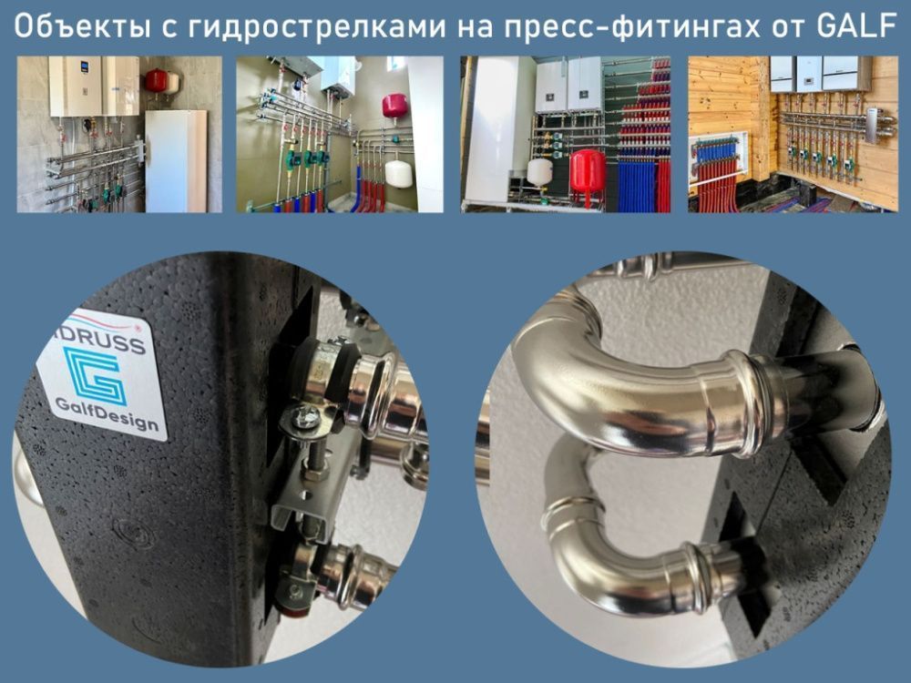 Гидравлическая стрелка GRSS-60-28PF под пресс-фитинги Gidruss