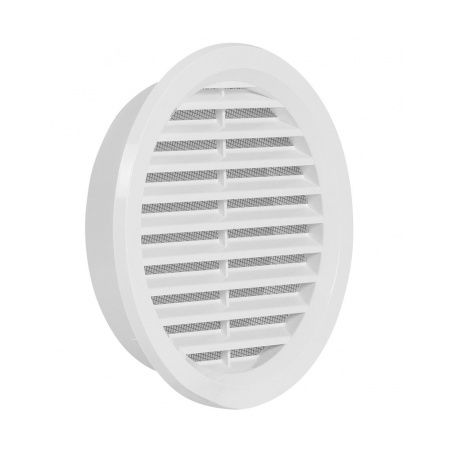 Решетка вент. VM d160 B с сеткой, белая., пласт. HACO