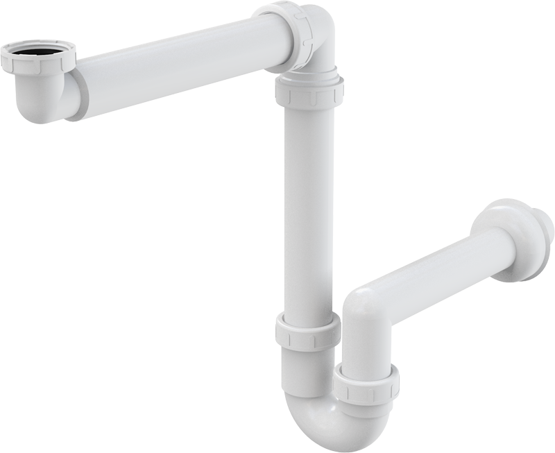 Сифон для умывальника, экономящий пространство с гайкой 11/4 Alcadrain