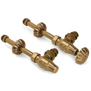 Комплект вентилей с трубками 1/2" угловой, БРОНЗА, серия "Old Style" SR Rubinetterie