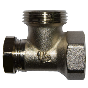 Клапан запорный угловой 1/2"х3/4" ВН, без хвостовика (701312) SR Rubinetterie