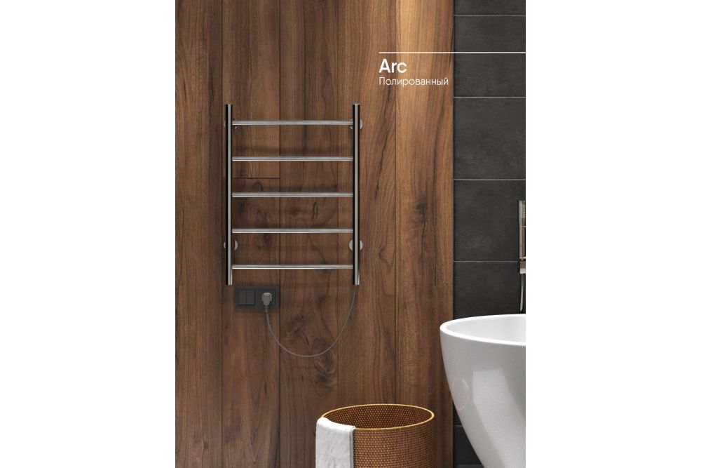 Полотенцесушитель электрический Arc 60/50 скрытый провод, унив. подкл., INDIGO