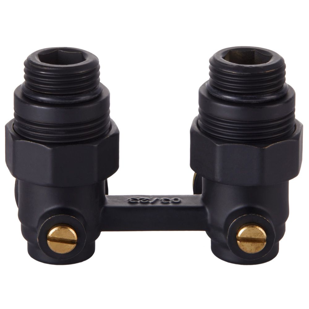 Узел нижнего подключения угловой 1/2"х3/4" EK (черный) под отвертку,  Royal Thermo