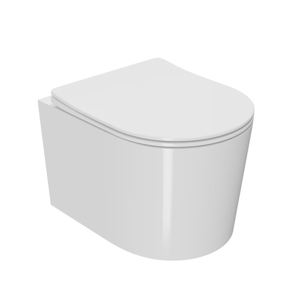Унитаз подвесной Веста безободковый, белый, быстросъемное сиденье с микролифтом POINT