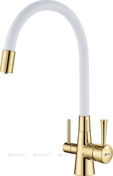 Смеситель для кухни COMFORT, с подключ. к фильтру, ,белый/золото, LEMARK