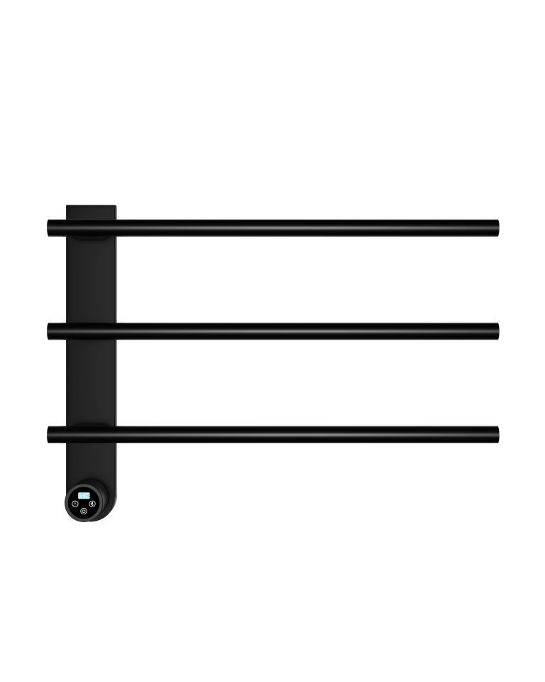 Полотенцесушитель электрический 520*384 с терморегулятором, цвет Черный матовый, AQM
