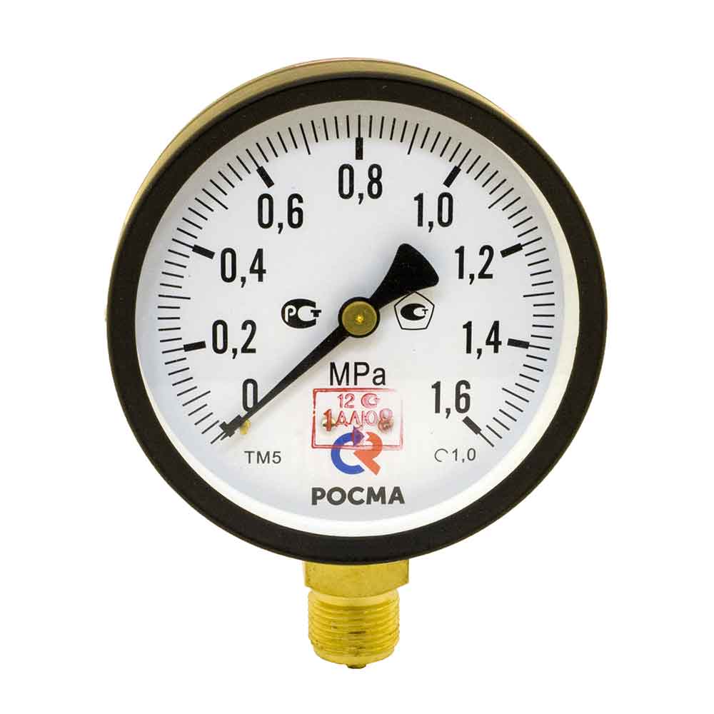 Манометр с электроконтактной приставкой ТМ-510Р.05 (0..1,6 МПа) G1/2" 100мм 150С, кл.т.1,5, Исп.V (ЛРПЗ) 
