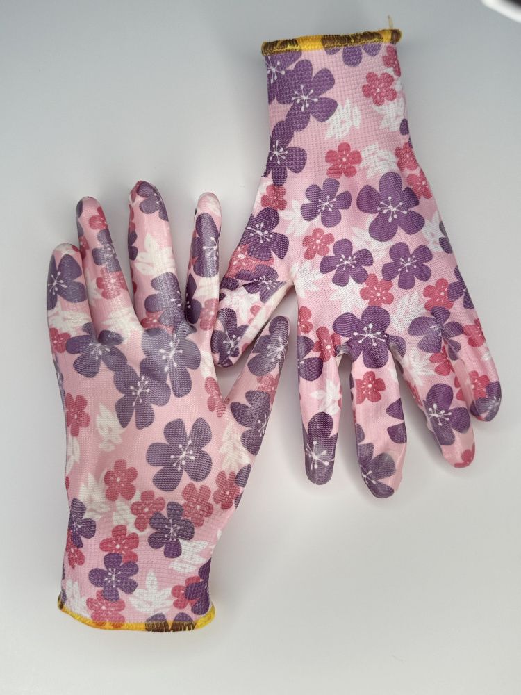 Перчатки нейлон 13 класс с нитриловым покрытием р.7 (S) GM1014-Viola-8 Hortus Viola