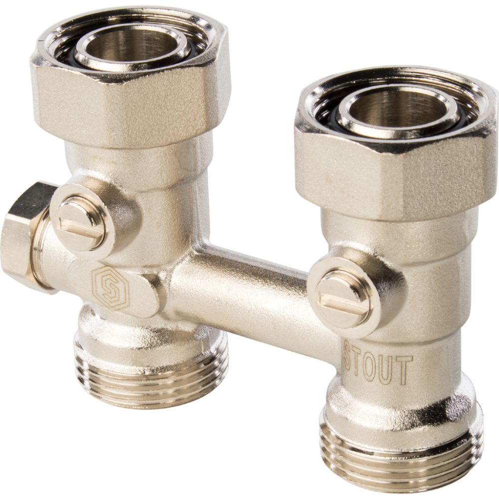 Узел нижнего подключения, прямой 3/4 , радиатора  системы, STOUT