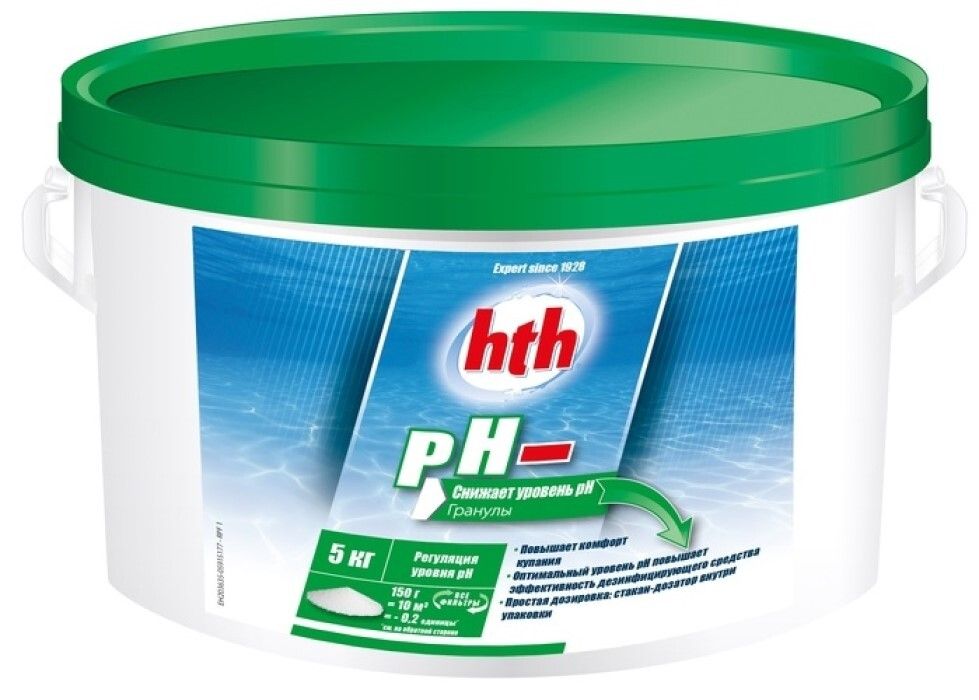 pH минус порошок, 5кг, hth