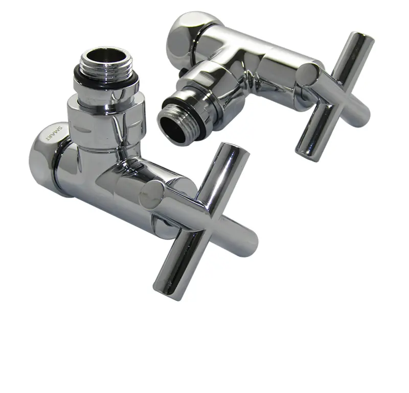 Кран угловой крестовой 3/4"х1/2" г/ш, (без отр.), хром, SMART/Компл ПАРА (2шт.)