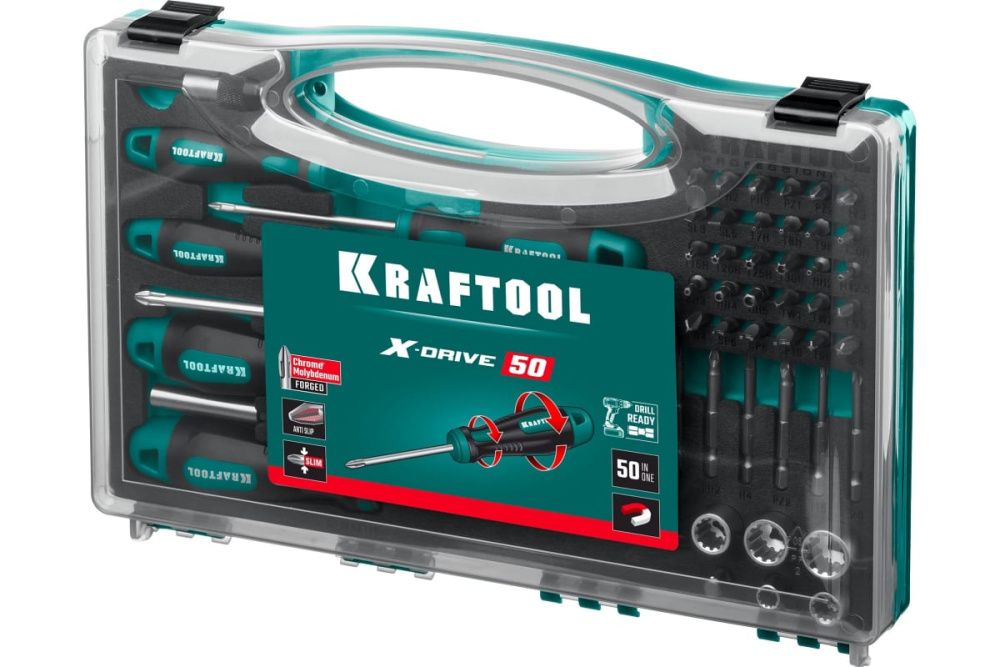 Набор отверток и насадок 50 предметов X-Drive-50 KRAFTOOL