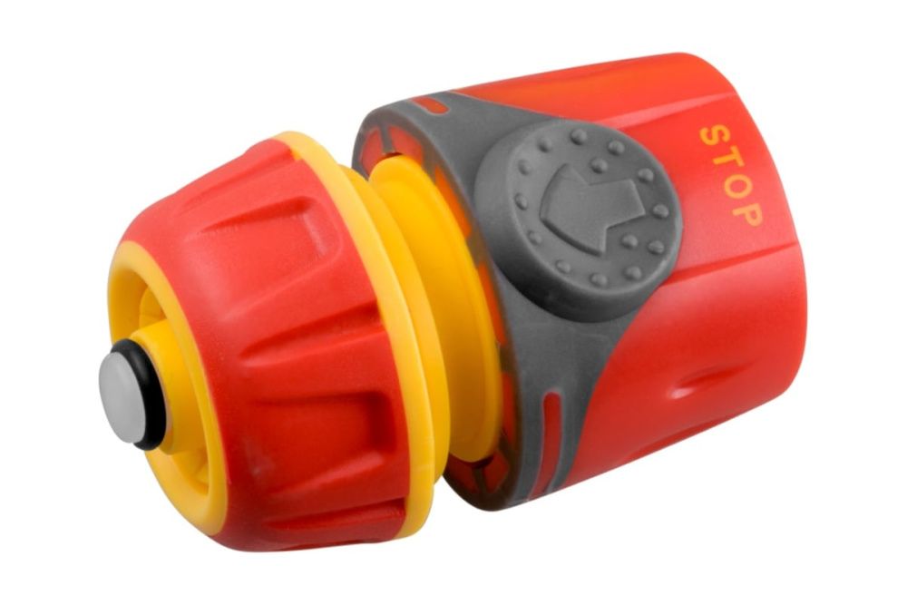 Соединитель быстросъемный GRINDA TC-12A, 1/2", с автостопом, пластиковый с TPR, для шланга, PROLine