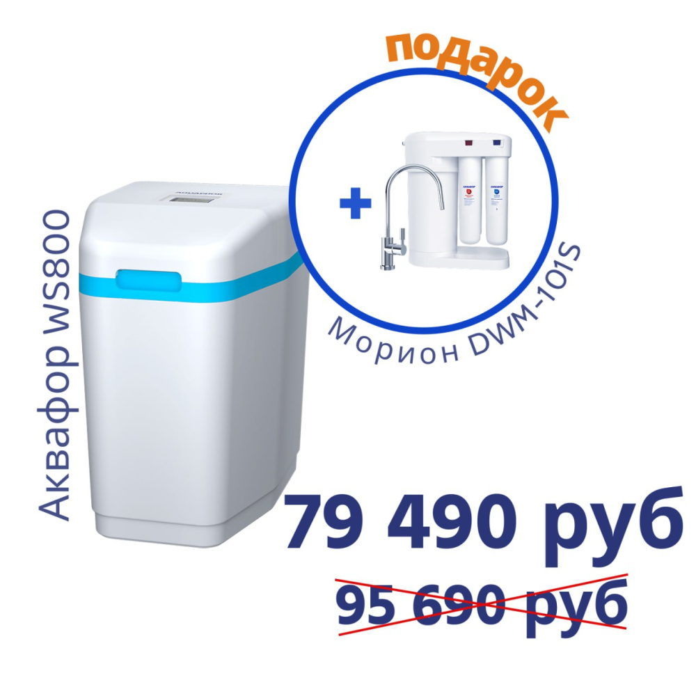 Умягчитель АКВАФОР WS800+Автомат питьевой воды Аквафор Морион DWM-101SN