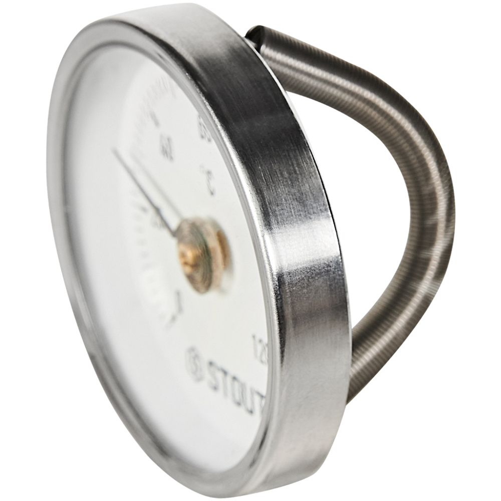 Термометр биметаллический накладной с пружиной. Корпус Dn 63 мм,  0...120°С, 1"-2"