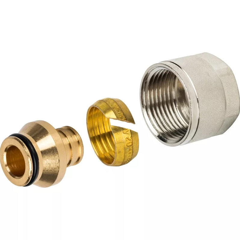 Соединение резьбозажим. 20х2.8 (резьба 3/4") для PE-X STOUT