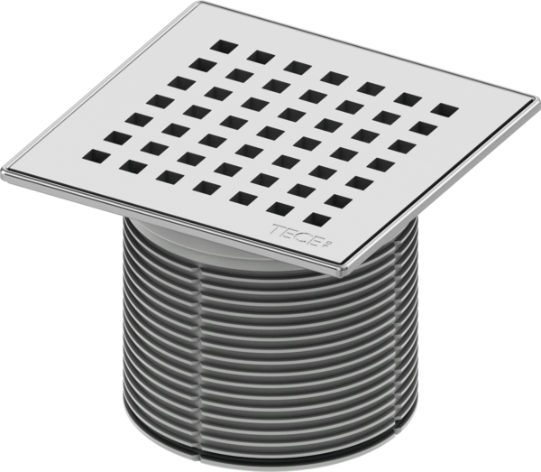 Декоративная решетка 150х150 quadratum, в стальной рамке, с монтаж. эл-том TECEdrainpoint S 