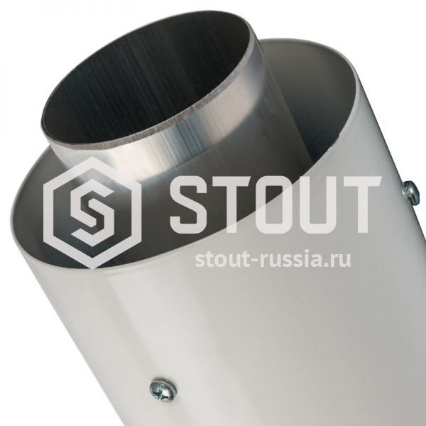 Элемент дымохода 60/100 900 мм для гор. прохода через стену с с оголовком из нерж. стали STOUT