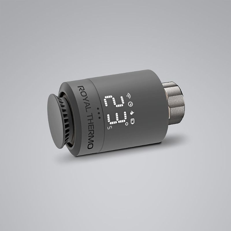 Термостат радиаторный электронный Smart Heat серебристый Royal Thermo