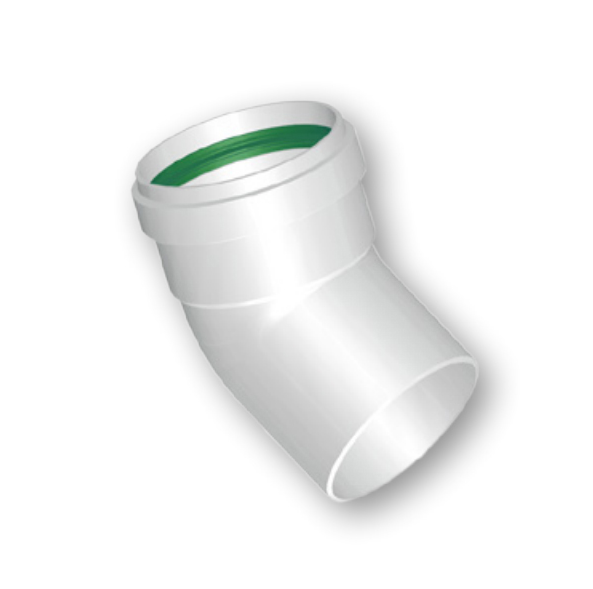 Колено окраш.белым DN80, угол 45° без радиуса (папа/мама) Termica