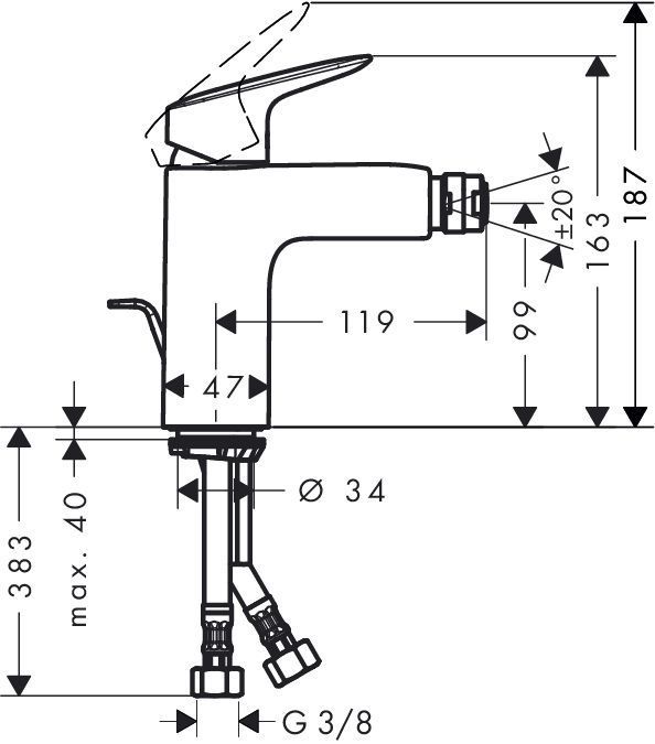 Смеситель для биде Logis, 100 HANSGROHE