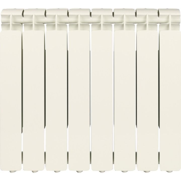 Радиатор алюминиевый STOUT Bravo 500 8 секций белый боковое подключение RAL9010