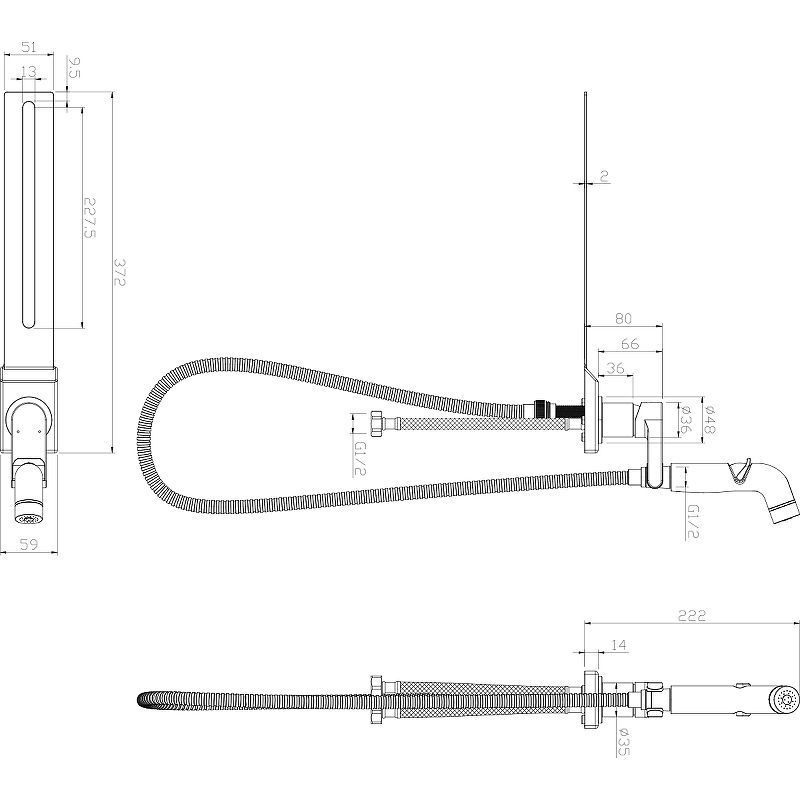 Смеситель с гигиеническим душем Solo, устанавливаемый на унитаз, хром/белый, LEMARK