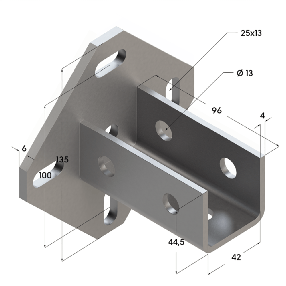 Фланец седельный универсальный TSF U 38-41 6F6, Termoclip