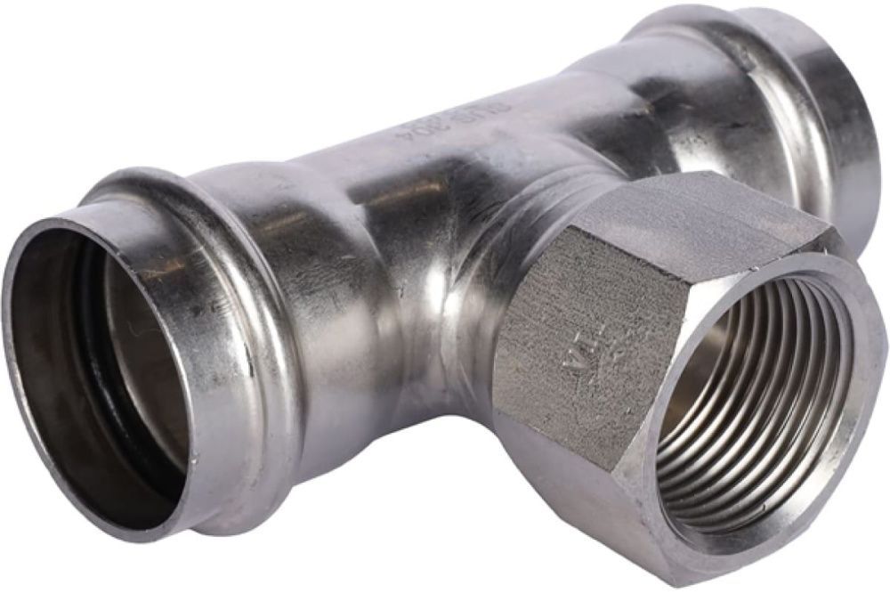 Тройник press 18х1/2х18 нерж. Rommer