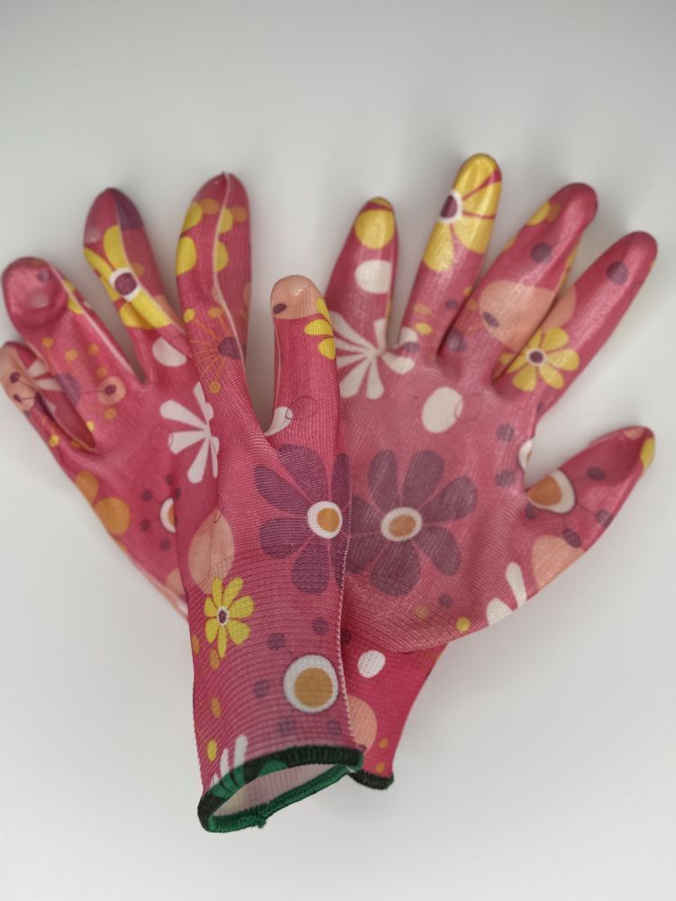 Перчатки нейлон 13 класс с нитриловым покрытием р.8 (M) GM1014-Rose-8 Hortus Rose