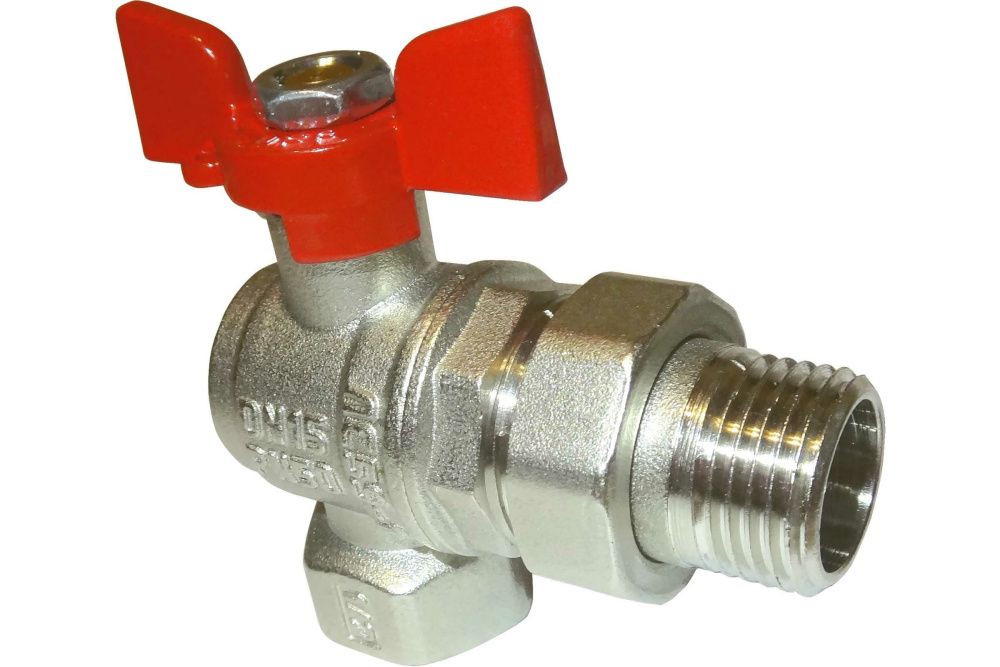 Кран угловой со сгоном НВ  1/2" бабочка Valfex