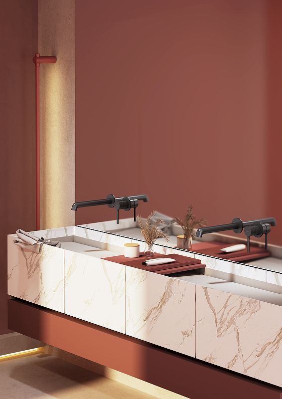 Смеситель для раковины встраиваемый R20 черный матовый RAGLO