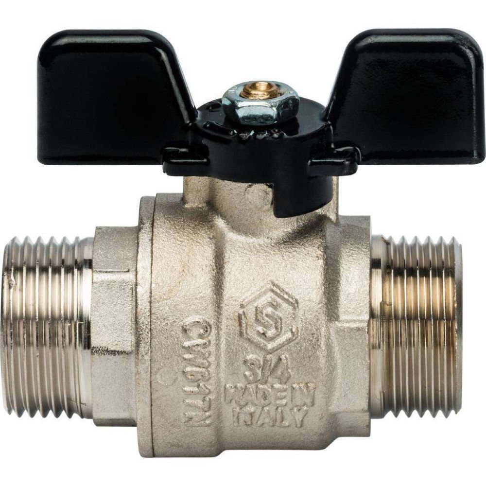 Кран шаровой полнопроходной  НН 3/4" (бабочка) STOUT (ГОСТ)